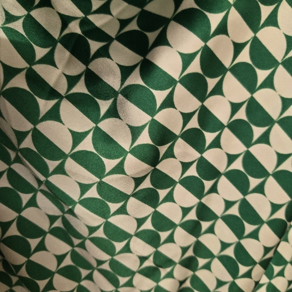 Ava & Viv Green and White Geometric Print Dress Women's Plus 1X - Picture 4 of 6